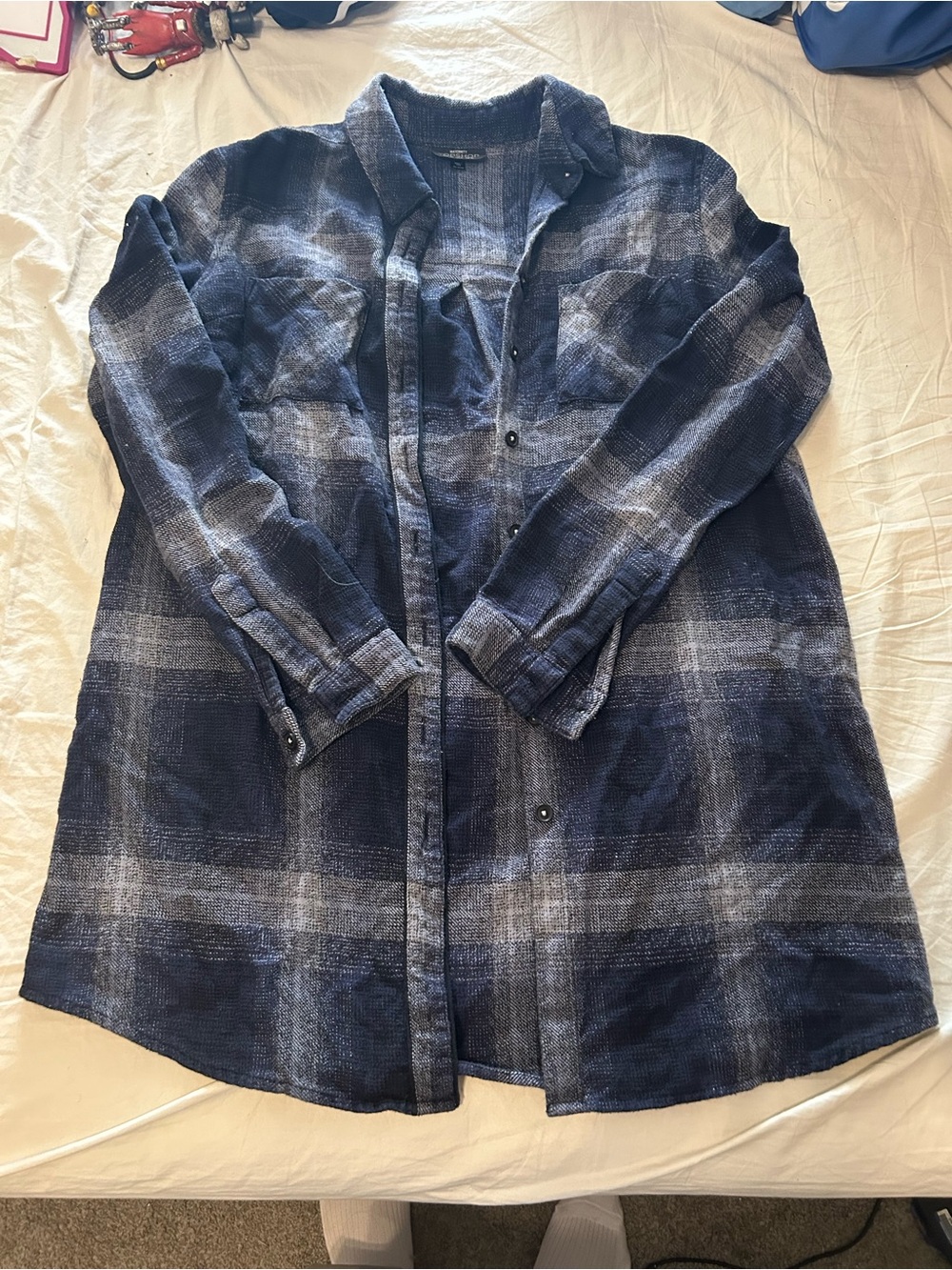 Top Shop Blue And Black Maternity Flannel Size 6 Perfect For Fall